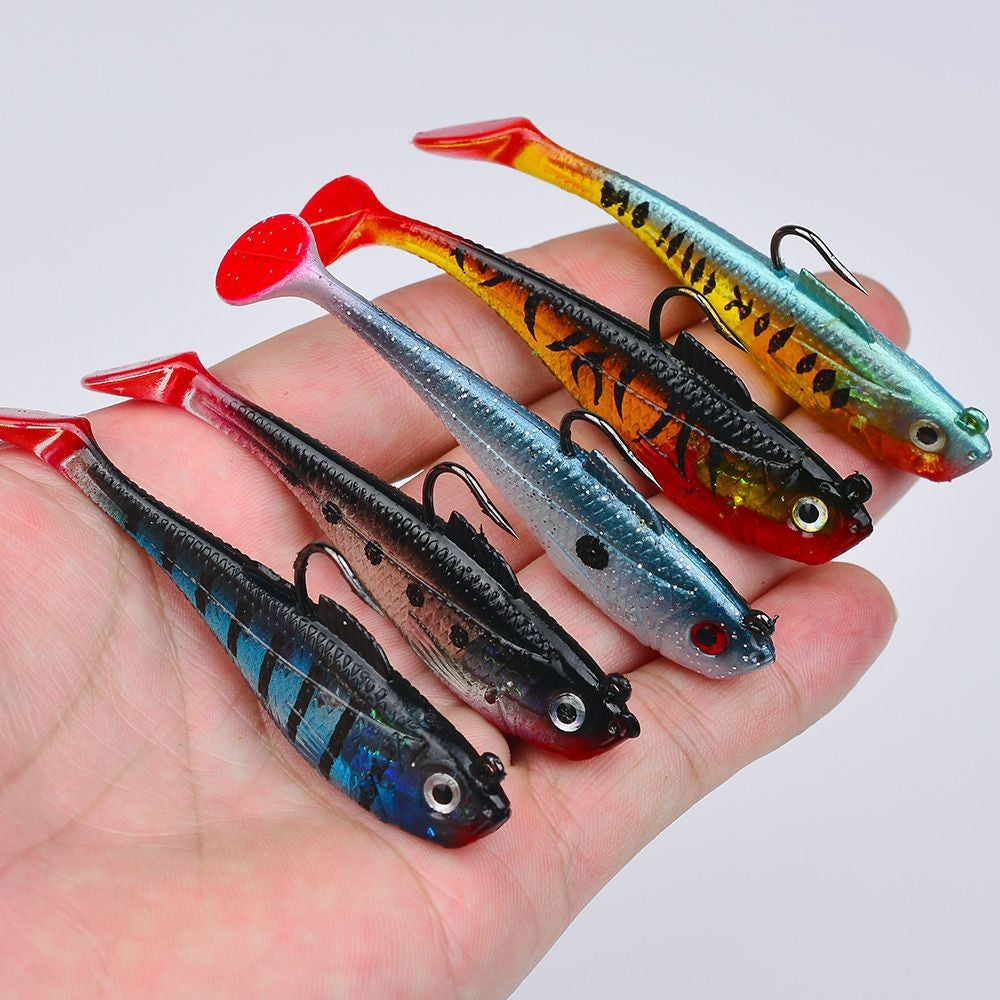 3 pçs gabarito gancho silicone macio isca conjunto swimbait 3.6g 9.5g 24.6g wobb