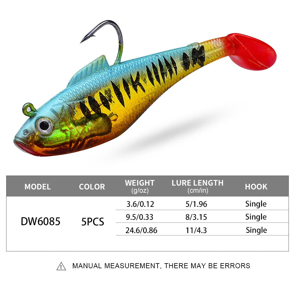 3 pçs gabarito gancho silicone macio isca conjunto swimbait 3.6g 9.5g 24.6g wobb