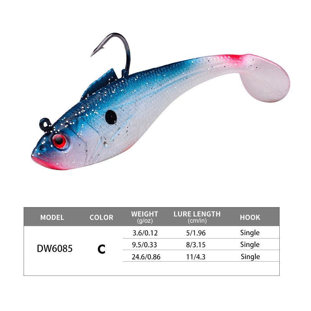 3 pçs gabarito gancho silicone macio isca conjunto swimbait 3.6g 9.5g 24.6g wobb