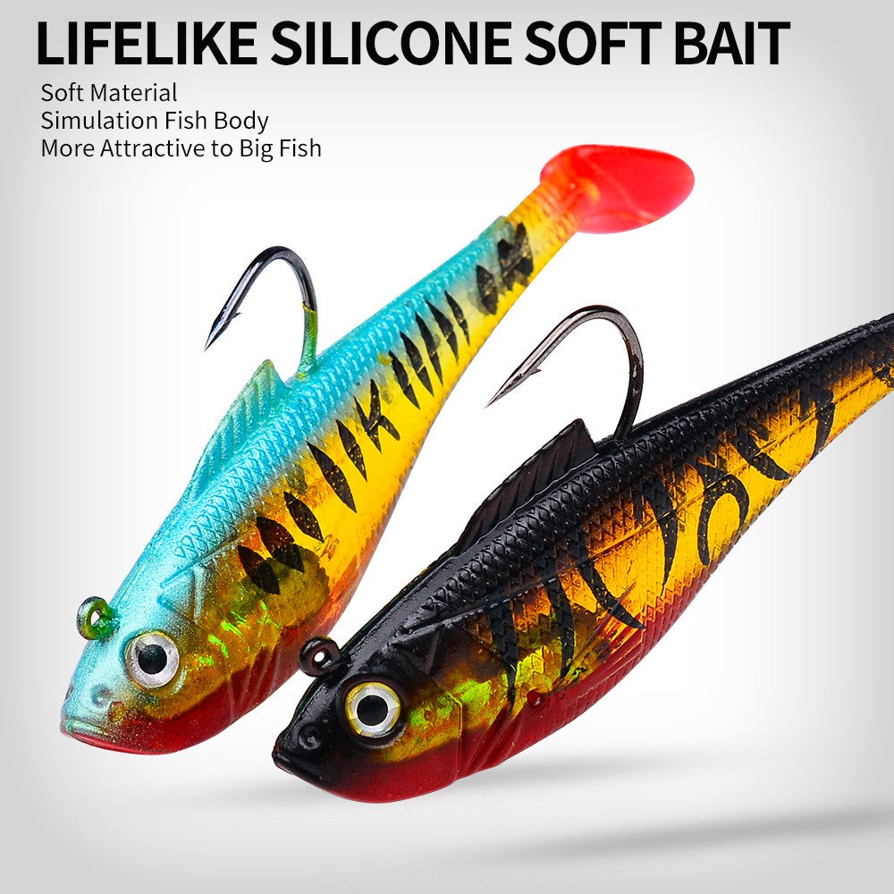 3 pçs gabarito gancho silicone macio isca conjunto swimbait 3.6g 9.5g 24.6g wobb