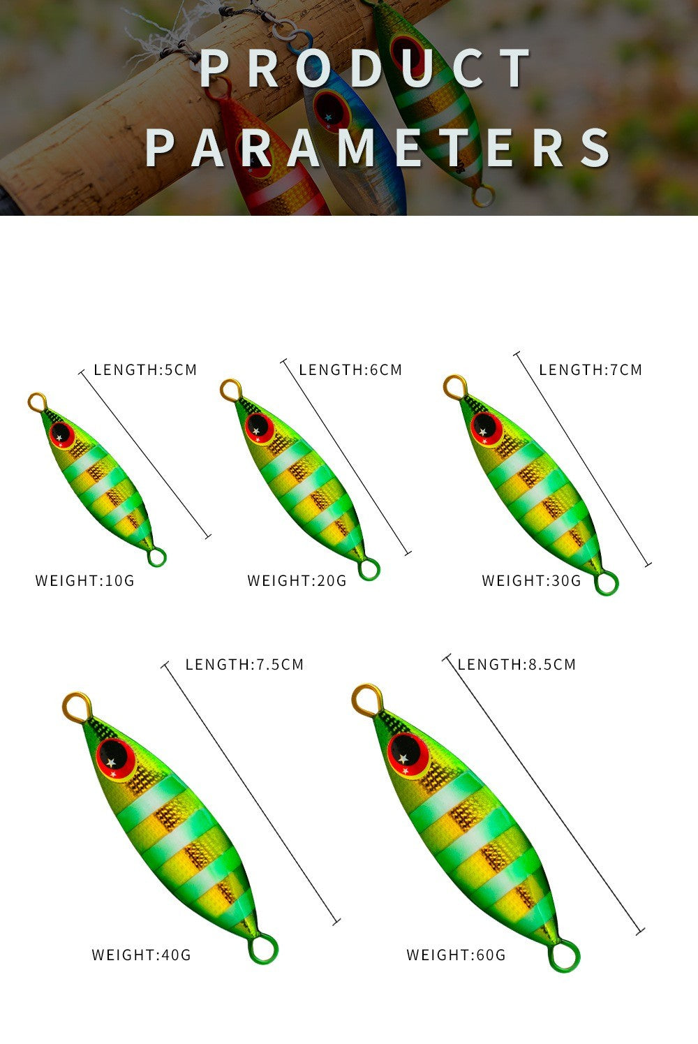 Isca Jigging Pro com Glitter Luminoso – Alta Performance para Pesca em Águas Salgadas