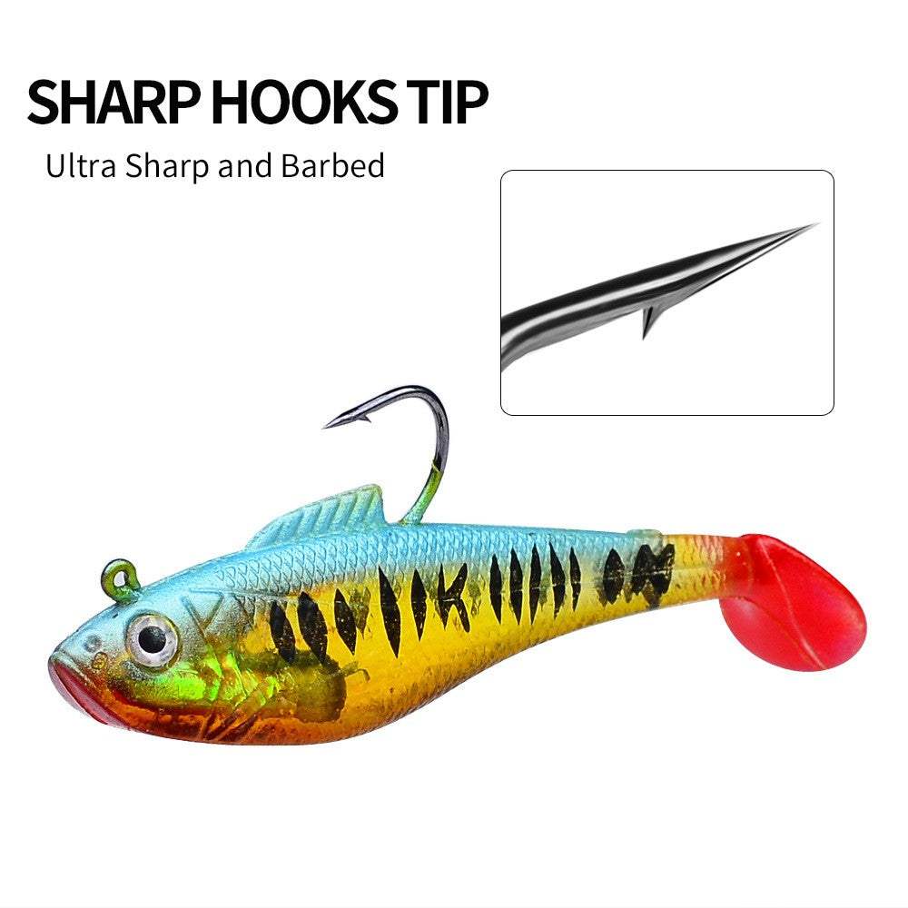 3 pçs gabarito gancho silicone macio isca conjunto swimbait 3.6g 9.5g 24.6g wobb