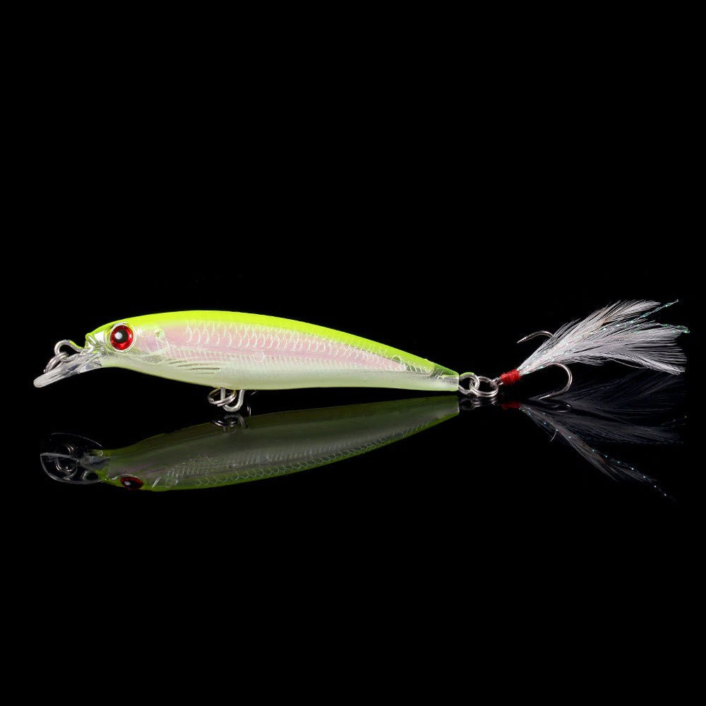 Laser minnow isca de pesca 10/5 pçs artificial biônico 9cm/7g balanço isca dura