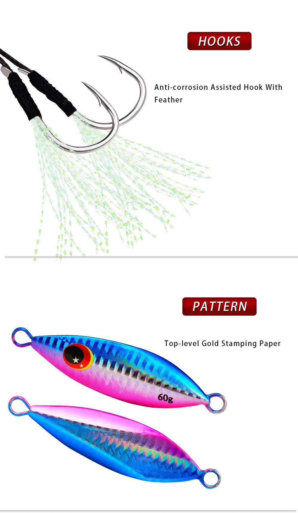 Isca Jigging Pro com Glitter Luminoso – Alta Performance para Pesca em Águas Salgadas