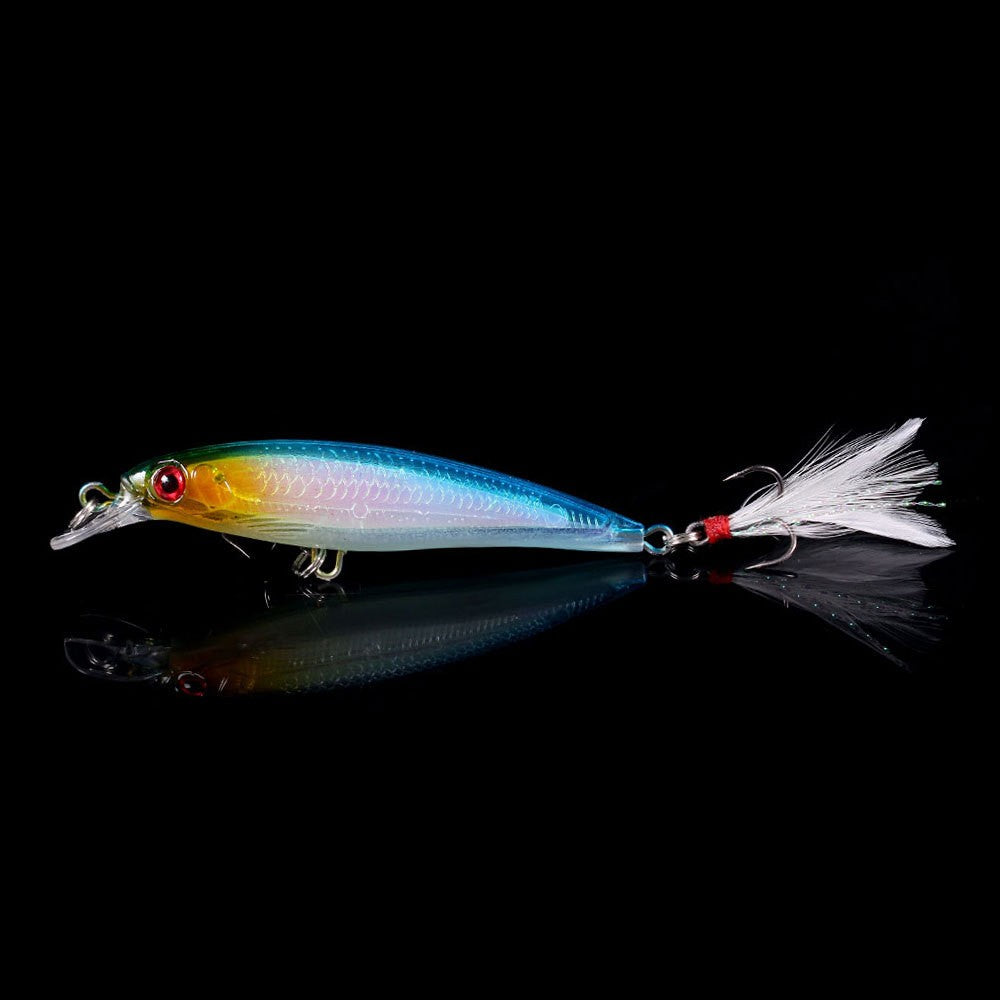 Laser minnow isca de pesca 10/5 pçs artificial biônico 9cm/7g balanço isca dura