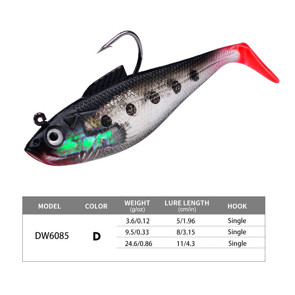 3 pçs gabarito gancho silicone macio isca conjunto swimbait 3.6g 9.5g 24.6g wobb