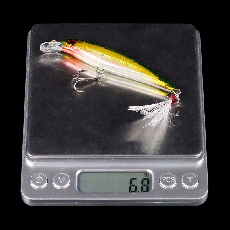 Laser minnow isca de pesca 10/5 pçs artificial biônico 9cm/7g balanço isca dura