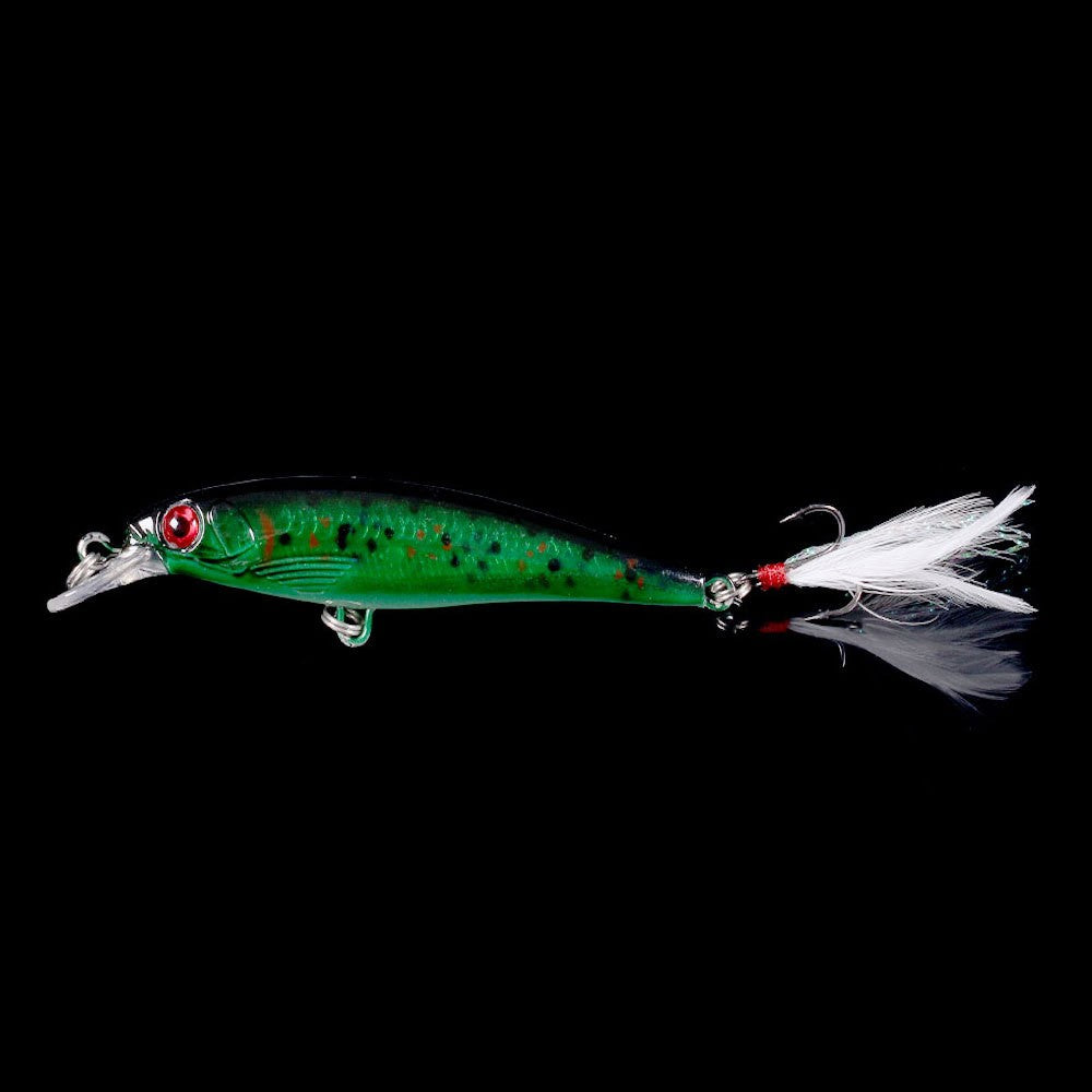 Laser minnow isca de pesca 10/5 pçs artificial biônico 9cm/7g balanço isca dura