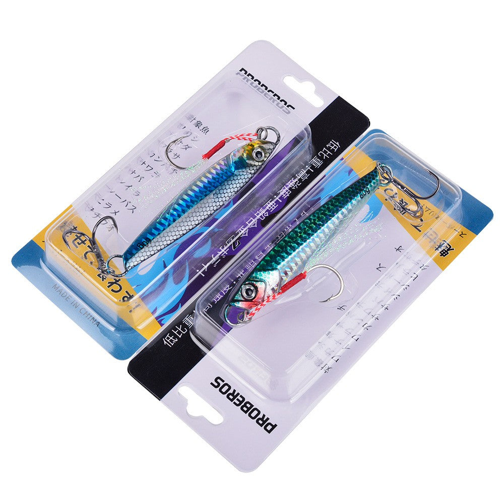 Isca Jigging Pro Metálica – Brilho Holográfico e Gancho Reforçado para Águas Salgadas