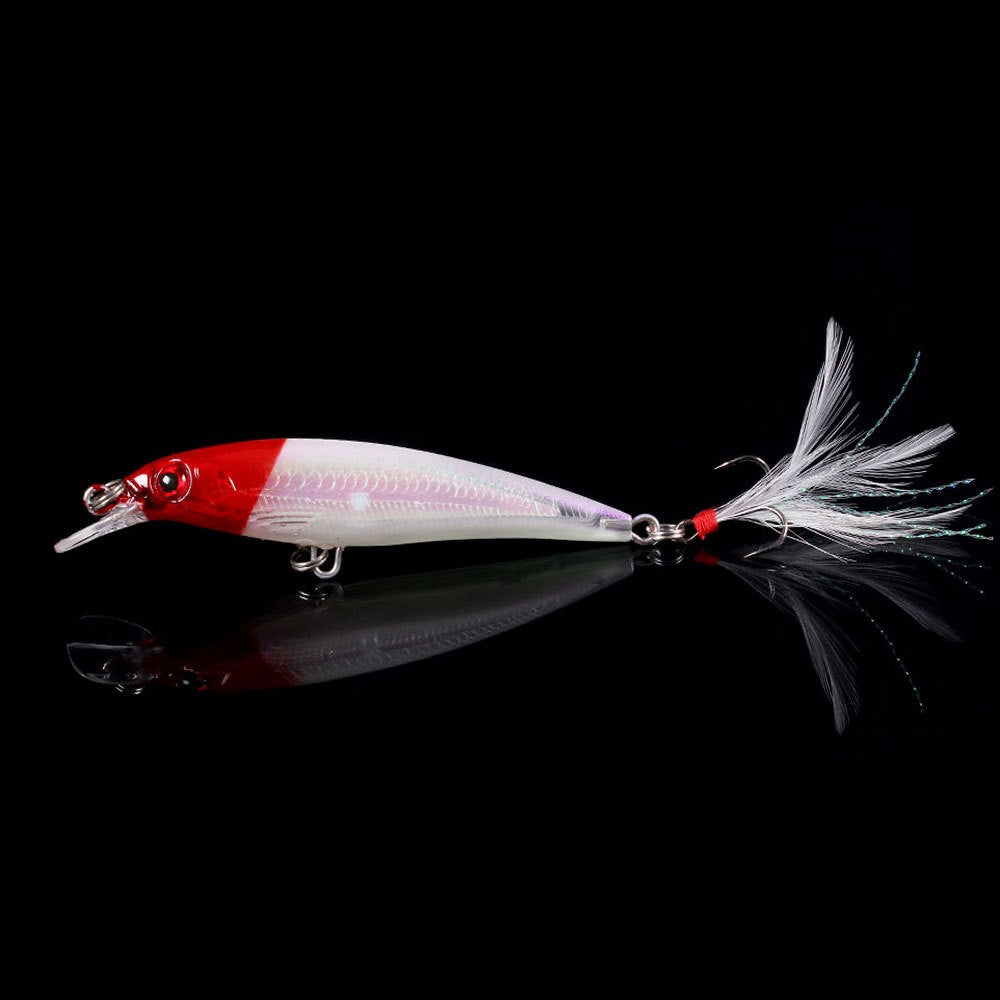 Laser minnow isca de pesca 10/5 pçs artificial biônico 9cm/7g balanço isca dura