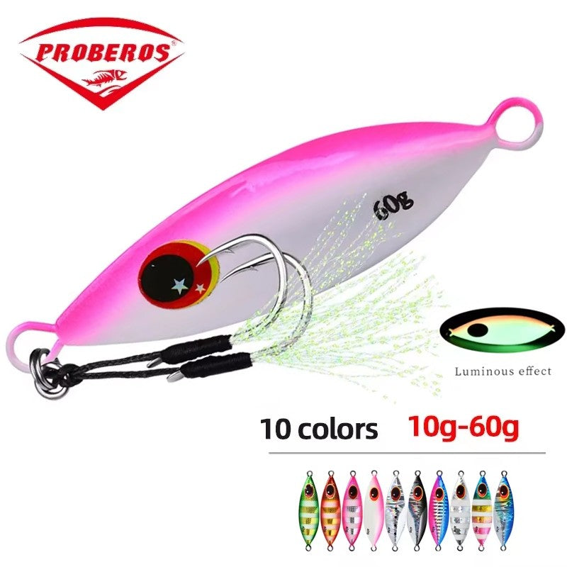 Isca Jigging Pro com Glitter Luminoso – Alta Performance para Pesca em Águas Salgadas