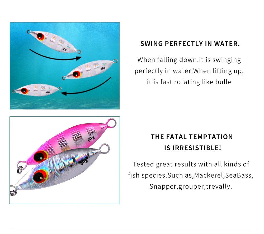 Isca Jigging Pro com Glitter Luminoso – Alta Performance para Pesca em Águas Salgadas